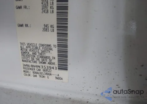 2023 Nissan Altima S Fwd from USA, damaged, VIN 1N4BL4BV4PN353943